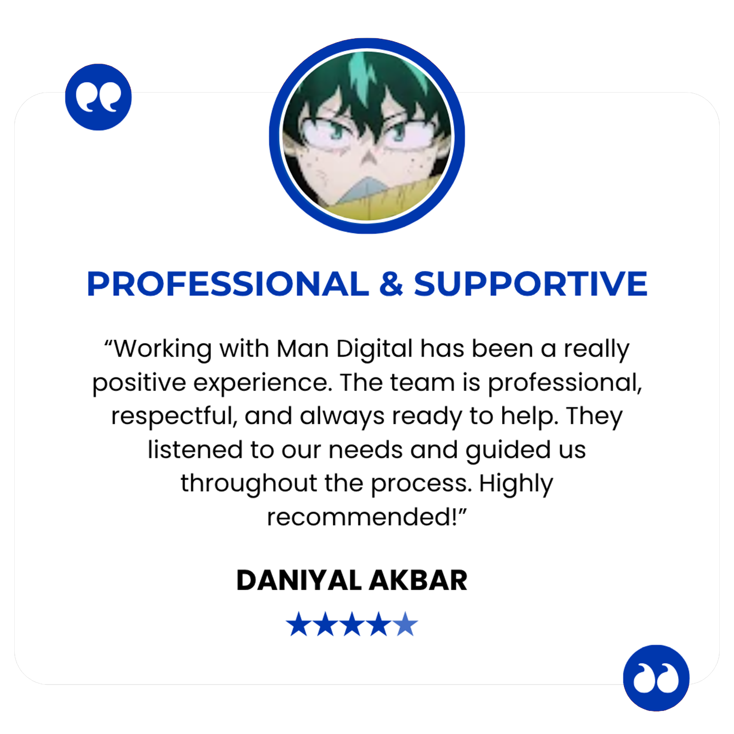 Blue and White Digitalism Testimonial Instagram Post (1)